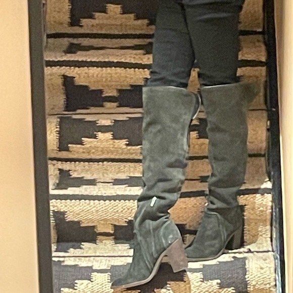 Vince Camuto Melaya Over the Knee Boot- Dark Olive Suede size 12. Like new. - Picture 5 of 8
